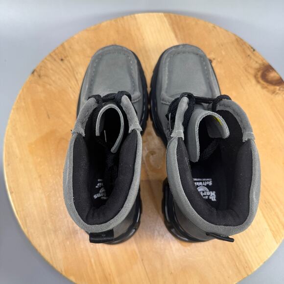 Dr Martens Corran 3I Womens Size 8 3-Eye Suede Heeled Boots Grey Wednesday NEW - Picture 5 of 8